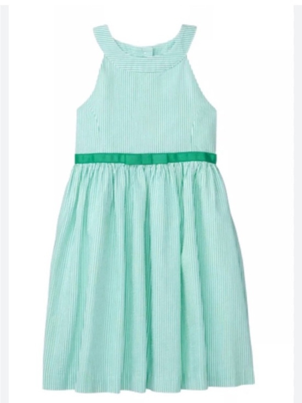 Gymboree Girl’s Green white Seersucker Cotton Dress Size 12